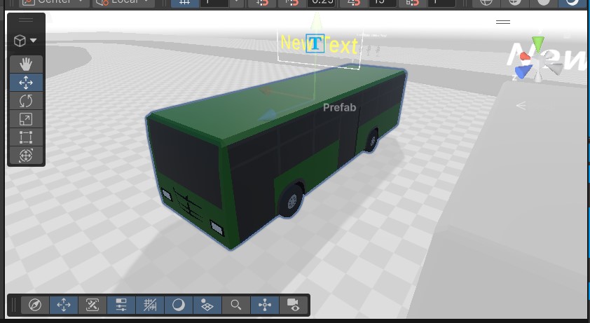 Bus prefab in the Unity Editor